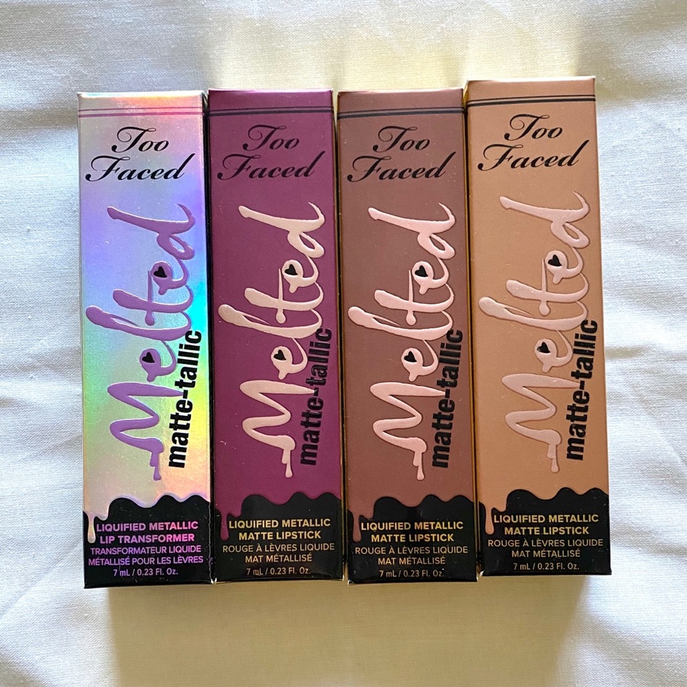 Authentic Too Faced Melted Matte-Tallic Lipsticks